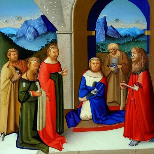 Image similar to kris statlander, medieval painting oil painting