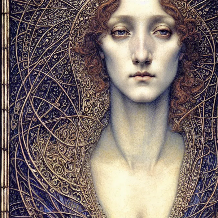 Image similar to detailed realistic beautiful young medieval queen face portrait by jean delville, gustave dore and marco mazzoni, art nouveau, symbolist, visionary, gothic, pre - raphaelite. horizontal symmetry