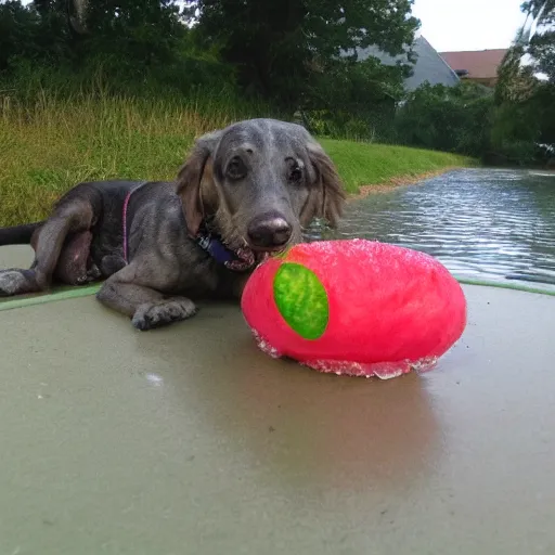 Image similar to dog made of water melon