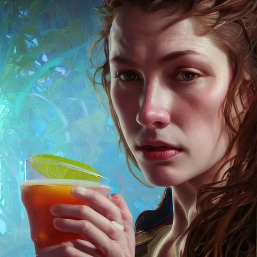 Prompt: portrait painting of john carmac drinking tequilla, ultra realistic, concept art, intricate details, serious, highly detailed, photorealistic, octane render, 8 k, unreal engine. art by artgerm and greg rutk owski and alphonse mucha