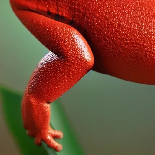 Prompt: Red frog with 1 eye.