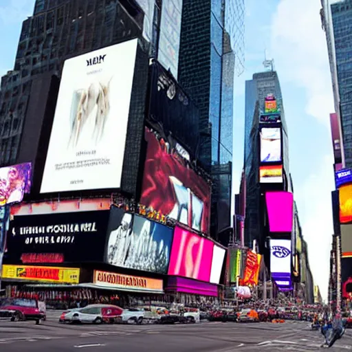 Prompt: a billboard in times square saying'realistic boobs'