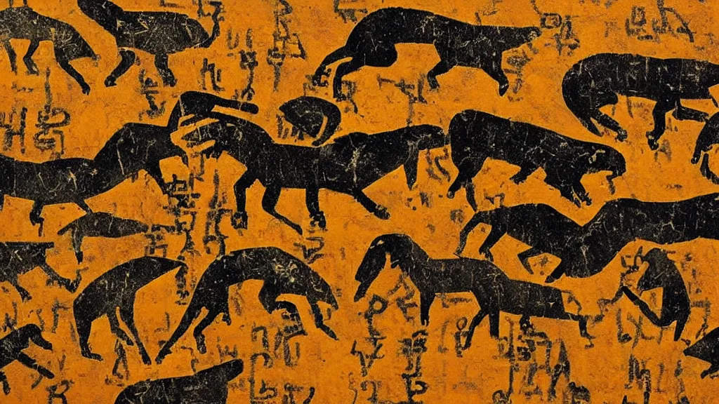 Image similar to ancient cave painting of the bitcoin price chart