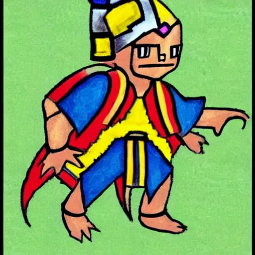 Prompt: an inca themed pokemon by ken sugimori