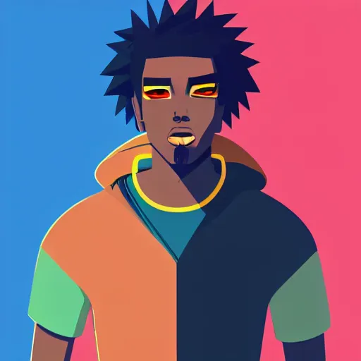 Image similar to 2 d character design, male rapper, vector art, digital art, portrait, 4 k, 8 k, sharp focus, smooth, illustration, concept art, music artist