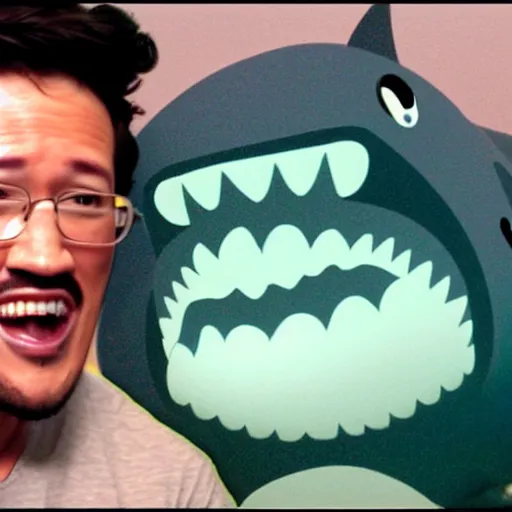 Image similar to markiplier as a shark