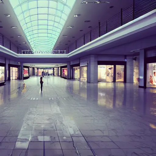 Image similar to a liminal space of an empty mall, nostalgic core, dynamic lighting, photorealistic concept art, trending on art station, stunning visuals, creative, cinematic, ultra detailed