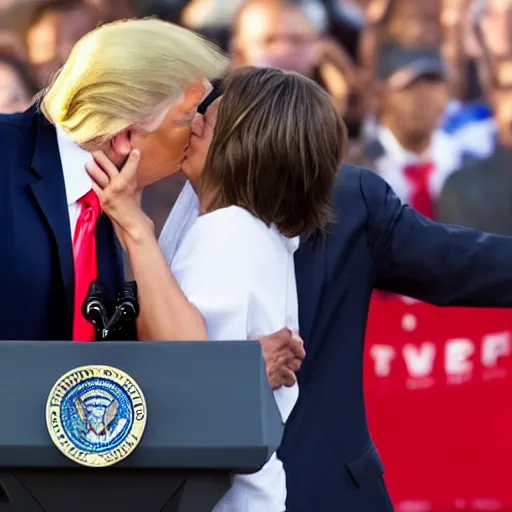 Image similar to obama kissing donald trump