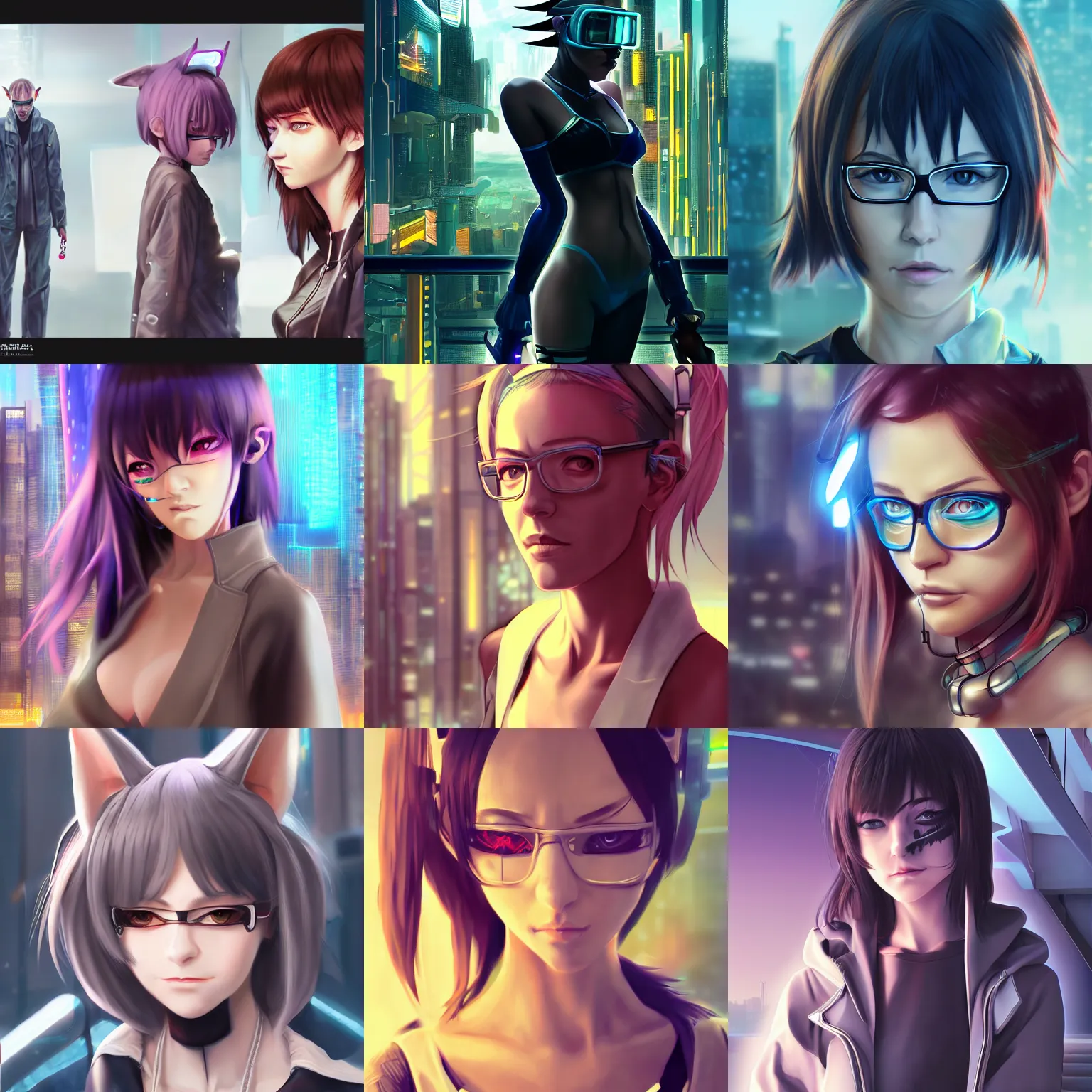 Prompt: cyberpunk catgirl meeting photorealistic, bald walter white, advanced anime digital art, anime key visual, digital art, makoto shinkai, trending on artstation