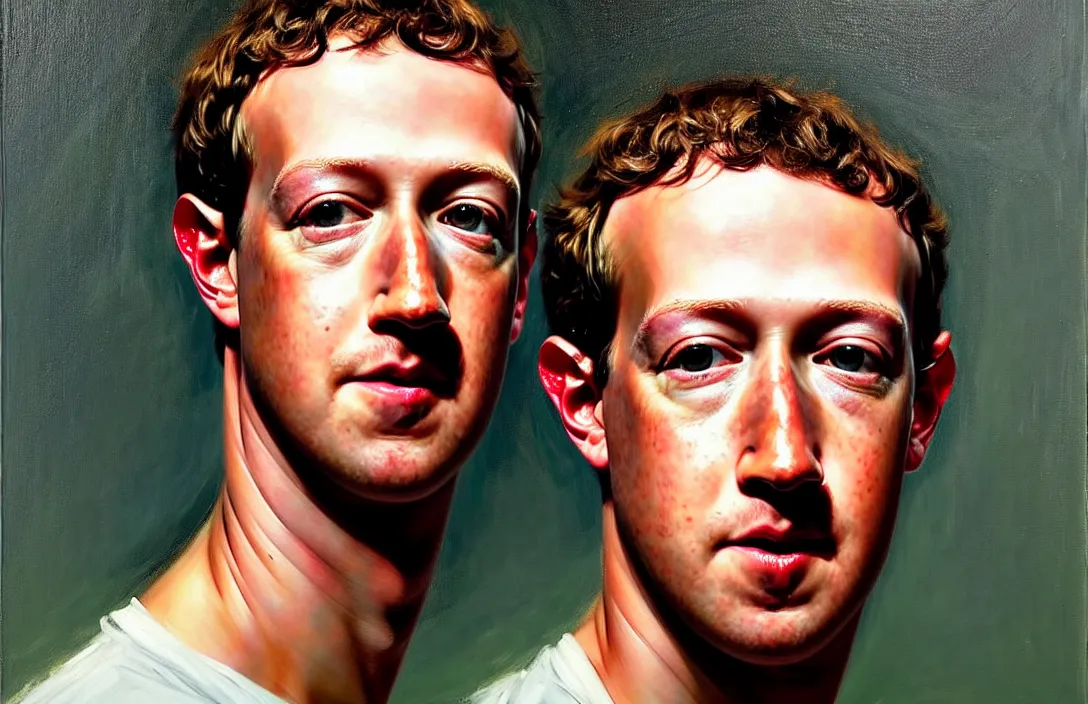 Prompt: portrait of mark zuckerberg!!!!!!!!!!!!!!!!!!!!!!!!!!!, detailed face, detailed painting, epic lighting, by ilya repin, phil hale and kent williams