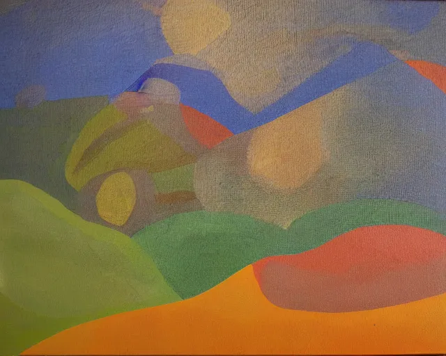 Prompt: modernist landscape painting. LSD.