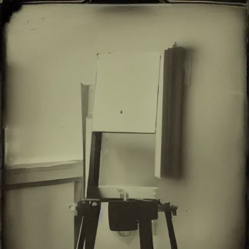 Prompt: wet collodion process, tintype blank canvas