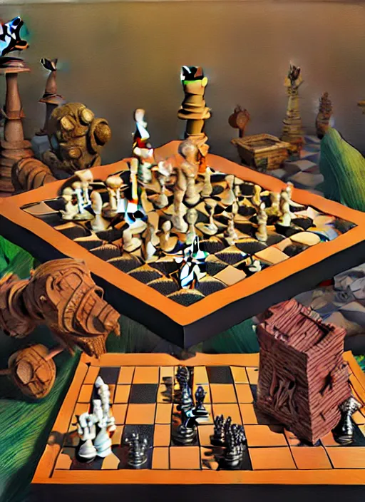 Prompt: hyper detailed 3d render, Oil painting, a chessboard but the pieces are food items, by Jacek Yerka, Mariusz Lewandowski, Houdini algorithmic generative render, Abstract brush strokes, Masterpiece, Edward Hopper and James Gilleard, Zdzislaw Beksinski, Mark Ryden, Wolfgang Lettl, hints of Yayoi Kasuma, octane render, 8k