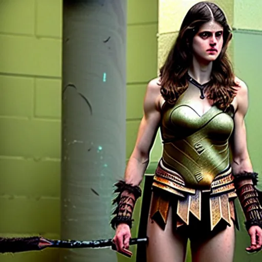 Image similar to full body photo of a alexandra daddario as a amazon warrior,