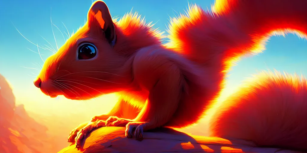 Image similar to hyper detailed ultra sharp of crazy squirrels. behance hd by jesper ejsing, by rhads, makoto shinkai and lois van baarle, ilya kuvshinov, rossdraws radiating a glowing aura global illumination ray tracing hdr, 8 k