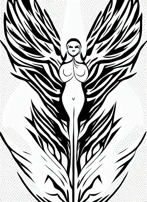 Prompt: white phoenix on salt mountain simple background simplified design geometric graphic design Nel Jagmo Jacobson style