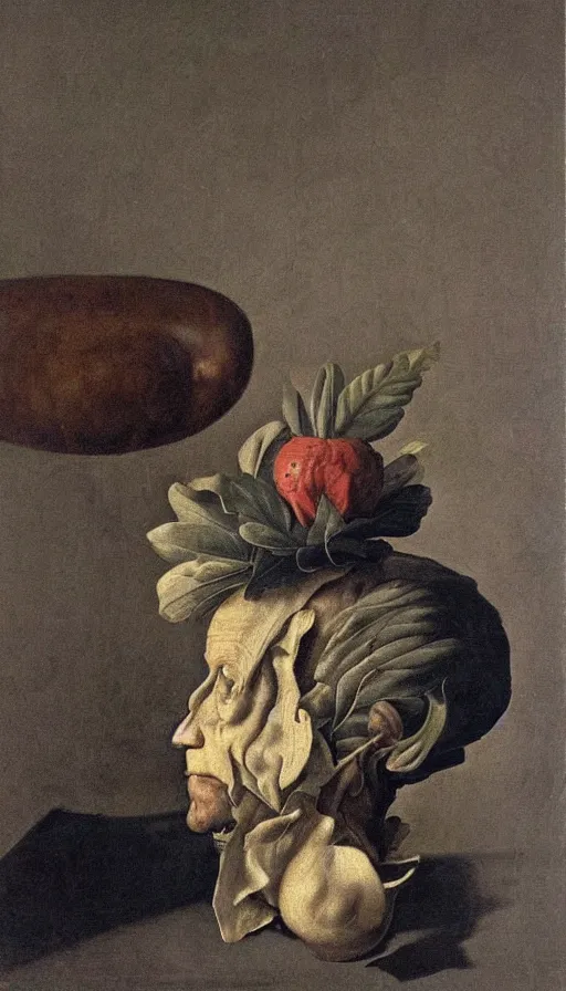 Image similar to hyperrealistic still life painting of Joe Biden by Caravaggio, botanical print