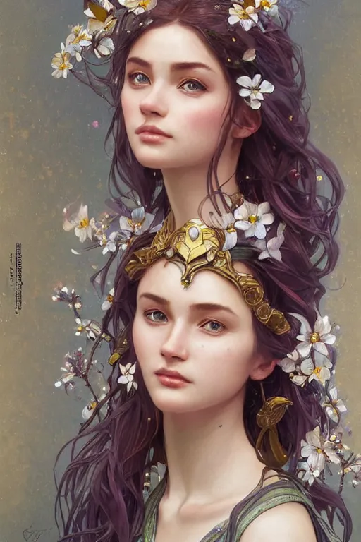 Prompt: ultra realistic illustration, beautiful swahiligirl with flowers blossoming from helmet, elegant, highly detailed, digital painting, concept art, smooth, sharp focus, illustration, art by artgerm and greg rutkowski and alphonse mucha