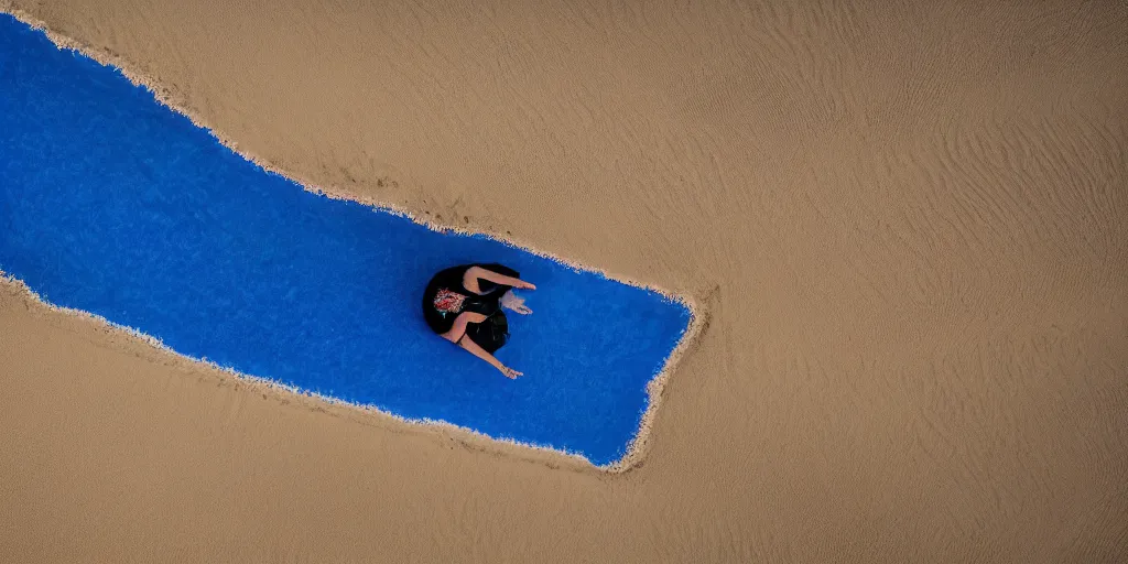 Image similar to people with blue bodies, raising pyramid out of the sands, wide angle, cinematic atmosphere, elaborate, highly detailed, dramatic lighting