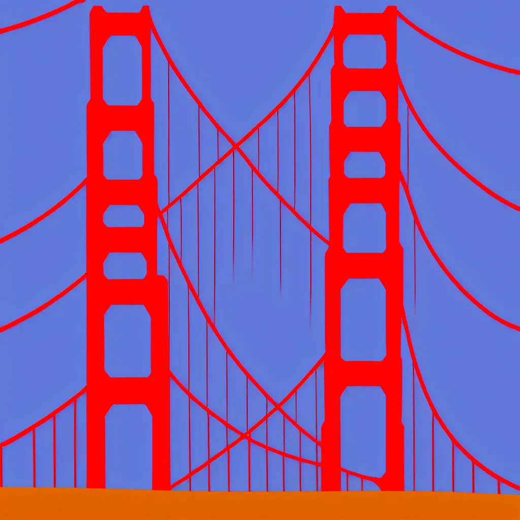 Image similar to infinite golden gate bridge, sticker design vector art, 8k, trending on artstation