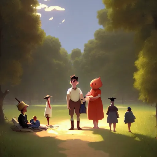 Image similar to goro fujita ilustration a family gathering in the country, characterized by william adolphe bouguereau, character art, sharp focus, highly detailed, artstation