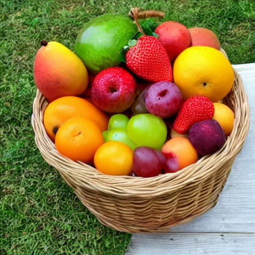 Prompt: fruit baskets