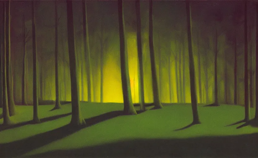 Image similar to dark fantasy forest, night, made by Edward Hopper