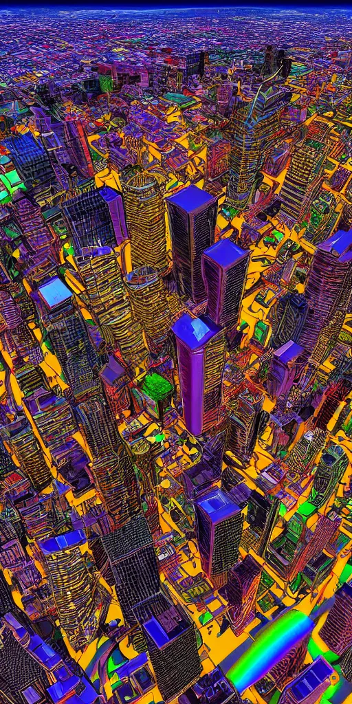 Prompt: hyper realistic photo of calgary downtown city view, 8 k, hyper realistic, fractal art, art station, coherent design, symmetrical, vivid colour, complementary colour, golden ratio, detailed, sharp lines, intricate, rainbow shift, in unreal 3 d engine, ray tracing, octane render