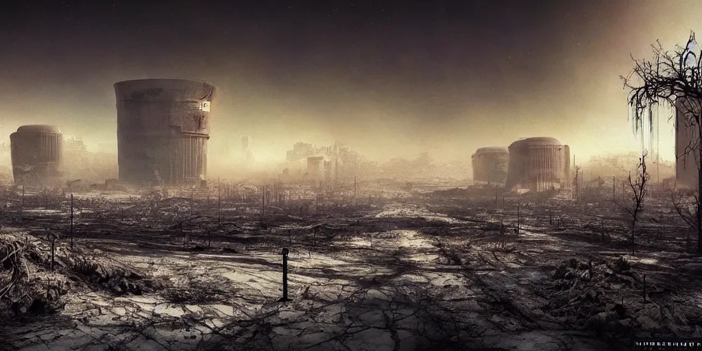 Image similar to nuclear winter, los angeles, near future, decay, fantasy, sci - fi, hyper realistic, serene.