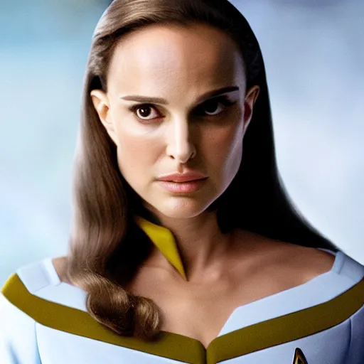 Prompt: Natalie Portman in Star Trek, (EOS 5DS R, ISO100, f/8, 1/125, 84mm, Facebook, prime lense)