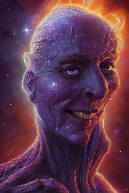 Image similar to beautiful oil painting with high detail of a wise Space ent(Crying) made of stars and plasma, hybrid from dungeons and dragons and art direction by James Cameron ;by artgerm; wayne reynolds art station; cinematic quality character render; low angle; ultra high quality model; production quality cinema model