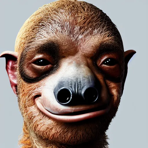 Prompt: Portrait of Jeff Bezos as a sloth, beautiful detailed intricate insanely detailed octane render, 8k artistic photography, photorealistic