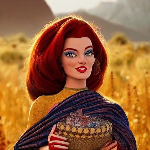 Image similar to jessica rabbit as national geographic afghan girl