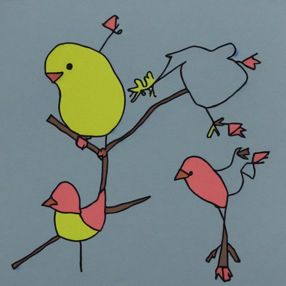 Image similar to stick figures bird