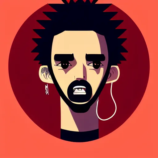 Image similar to 2 d character design, male rapper, vector art, digital art, portrait, 4 k, 8 k, sharp focus, smooth, illustration, concept art, music artist