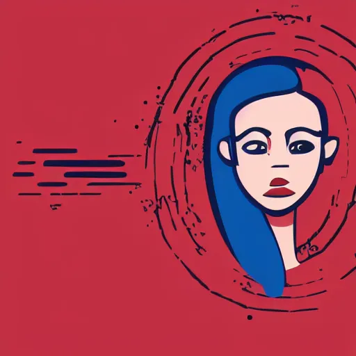 Image similar to a abstract girl, digital art, iconic icon, 2 d vector logo, cartoon, t - shirt design