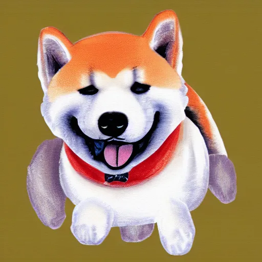 Prompt: fuzzy happy shiba inu, japanese dog, medium breed, friendly cartoon style