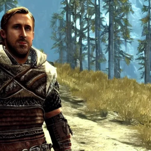 Image similar to ryan gosling in skyrim