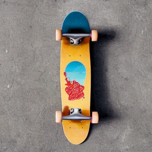 Image similar to skateboard but the deck is replaced with a loaf of bread