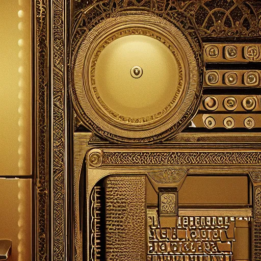 Prompt: minimal portrait of a vintage computer, interior, filigree ornaments and greek architecture, artstation, bouguereau, in africa, cinematic