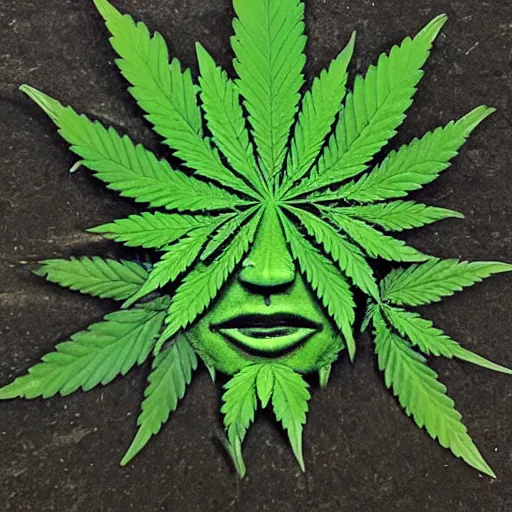 the green man but made of cannabis leaves | Stable Diffusion