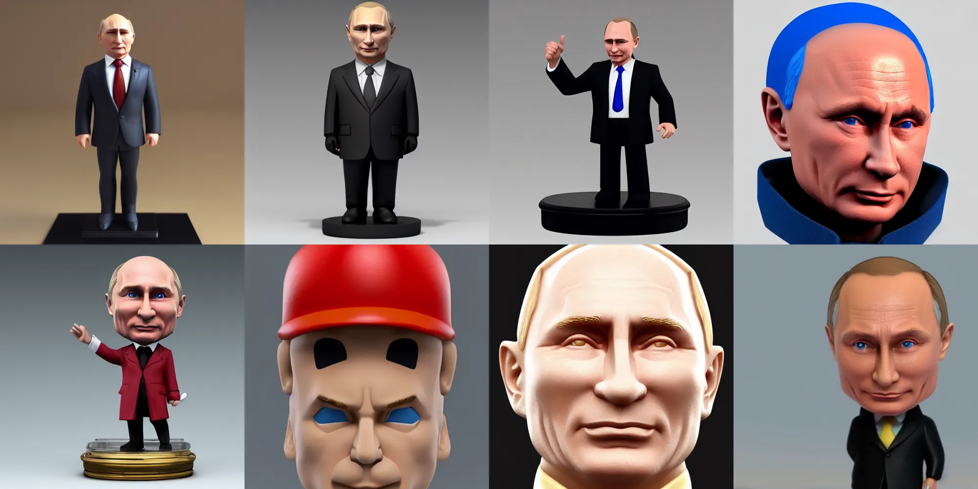 Prompt: Vladimir Putin amiibo, 8k, raytracing