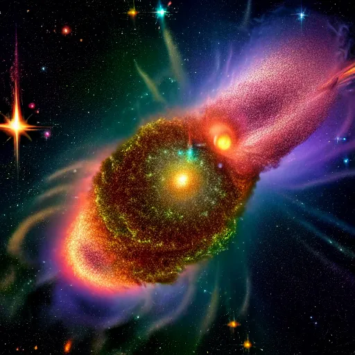 Image similar to the universal big bang, hyper detailed photo of a huge galactic explosion in all directions for infinity