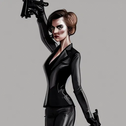 Image similar to female version of james bond, trending on artstation g -