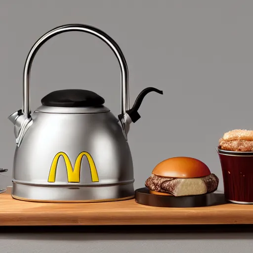 Prompt: a mcdonald's kettle, product photo, studio lighting