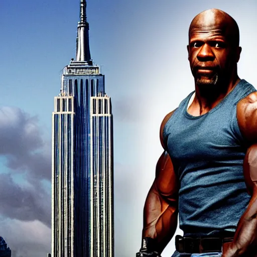 Prompt: Terry crews as the empire-state-building | photoshop art