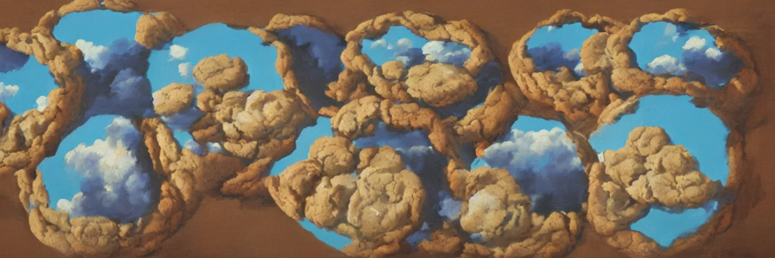 Prompt: cookies painting magritte