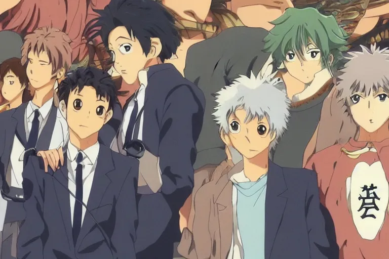 Image similar to Two anime handsome men, Ghibli