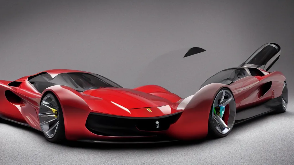 Image similar to photo of a ferrari concept car, cinematic, fine details, symmetrical, 4 k