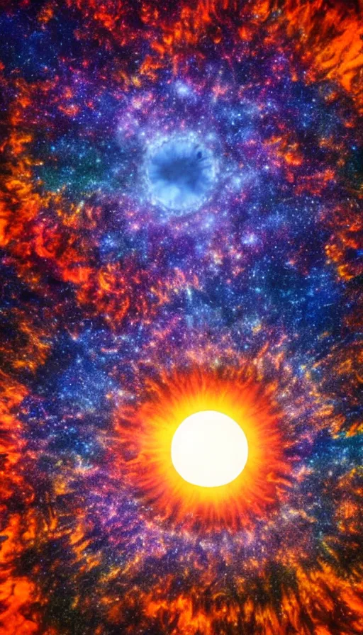 Prompt: photograph of a sun going super nova, 8k, incredible detail, psychedelic,